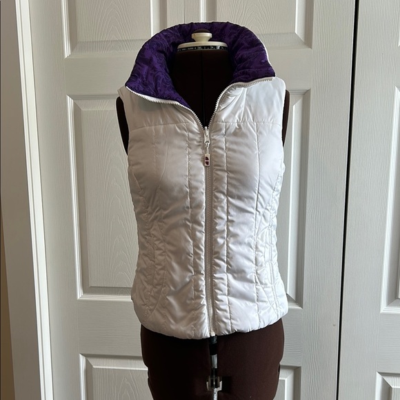 Purple and White Reversible Quilted Vest - Picture 2 of 12